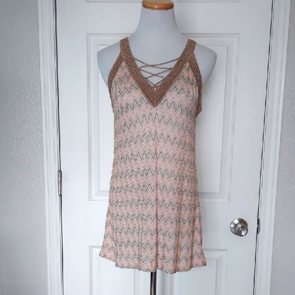 White House Black Market Zigzag Knit Top